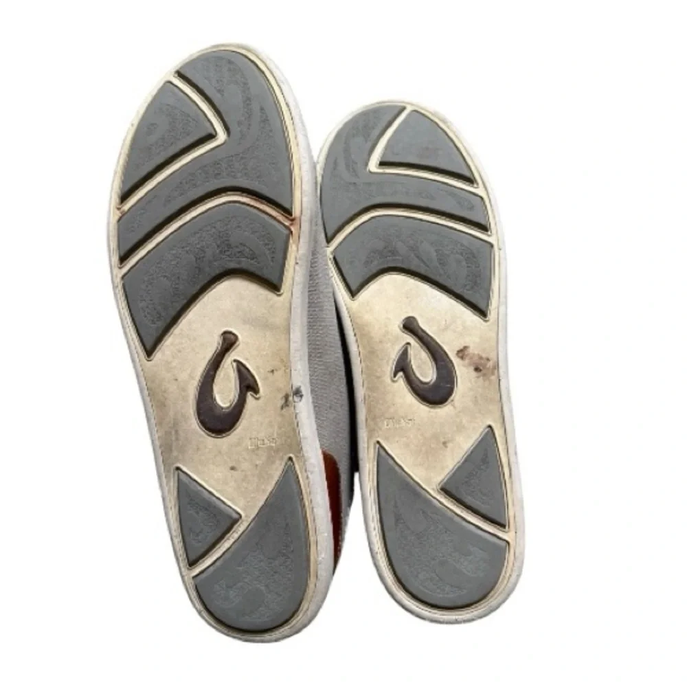 Olukai Honua Mens Shoes Size 12 Beige Casual Flat Comfort Lace Up Boat Shoes